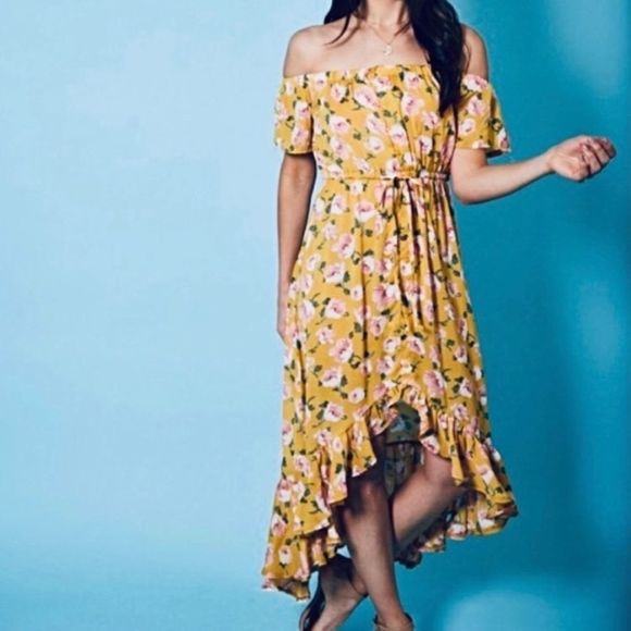 NWT |  BOHO Floral OFF shoulder Dress - Picture 2 of 4